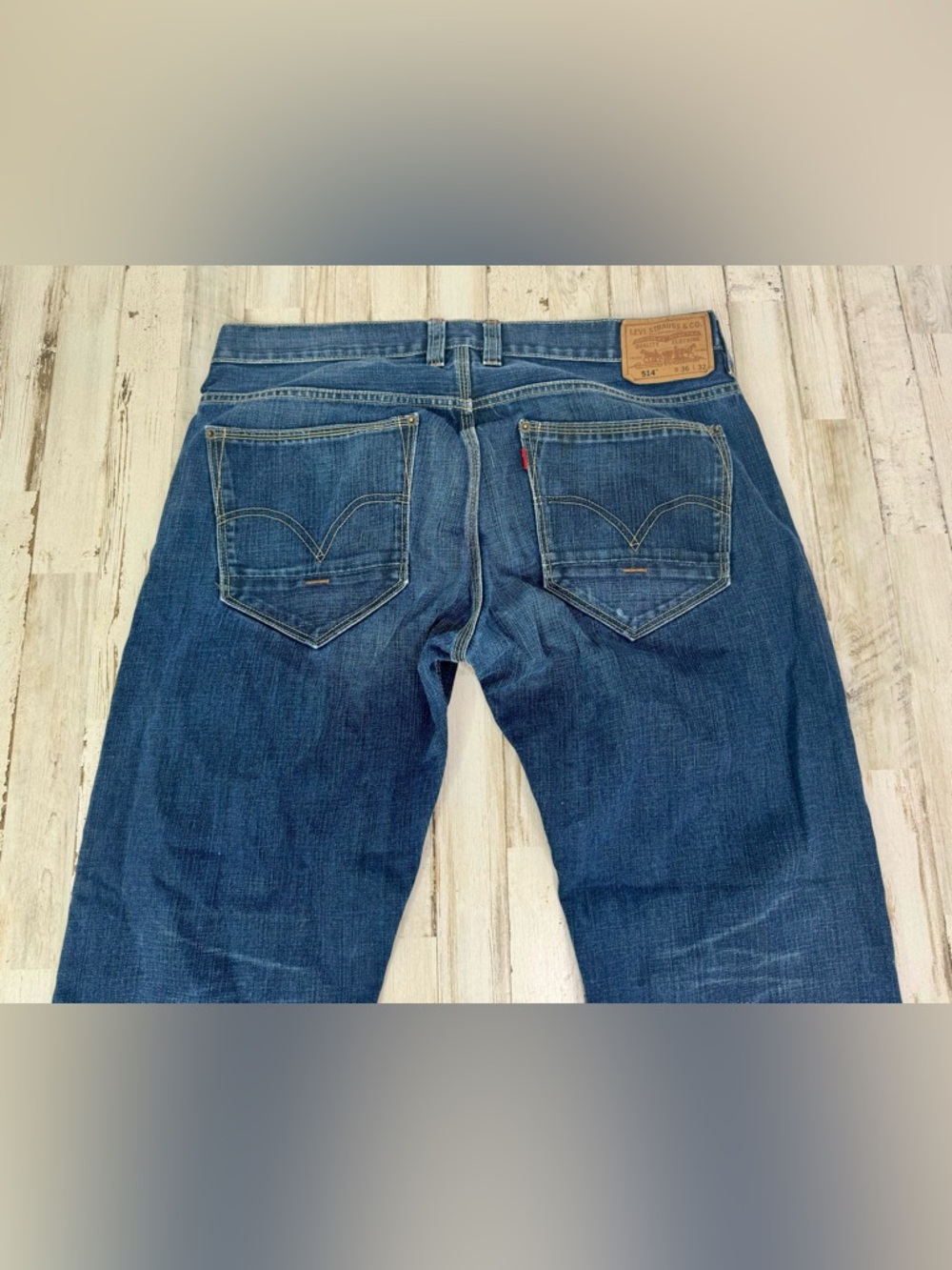 Vintage Levis 514 Pants Jeans Men 36x32 Denim Stretch Blue Straight - Picture 12 of 13
